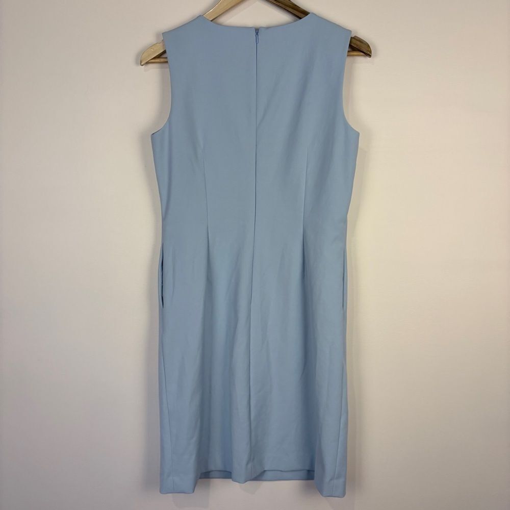 Brooks Brothers Blue Beaded Sleeveless Shift Dress Women's 4 Classic Preppy - Picture 2 of 10